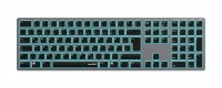 LEVIA RGB Rechargeable Metal Office Scissor Keyboard - Wireless, Bluetooth, grey - DE Layout