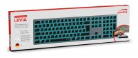 LEVIA RGB Rechargeable Metal Office Scissor Keyboard - Wireless, Bluetooth, grey - DE Layout
